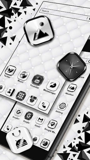 Black, N, White Theme & Live Wallpaper screenshot 1