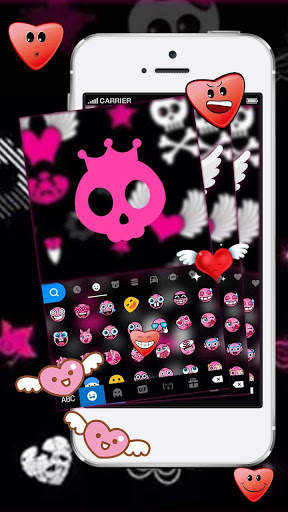 Chủ Đề Bàn Phím Pink Sexy Skull screenshot 2