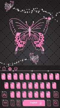 Pink Black Butterfly Keyboard screenshot 1