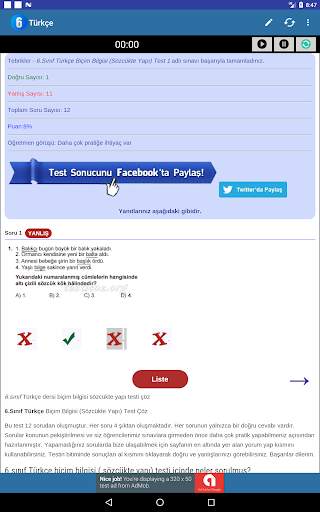 6.Sınıf Testleri Tüm Dersler 20 تصوير الشاشة