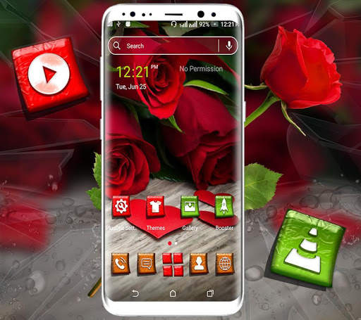 Red Rose Launcher Theme screenshot 1