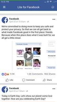 Lite for Facebook screenshot 1