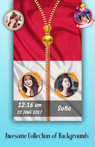 Indonesia Zipper Lock Screen 1 تصوير الشاشة