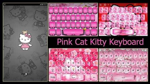 Cute Pink Kitty Cat Keyboard screenshot 1