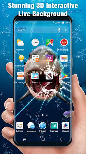 3D Broken Screen Ocean Live Wallpaper screenshot 3