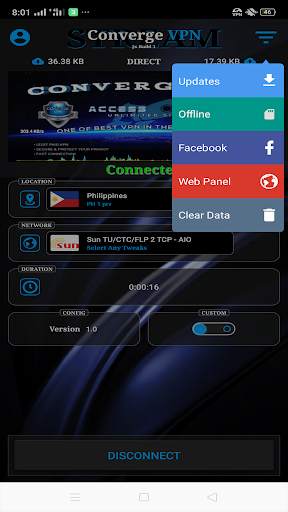 ConvergeVPN STREAM скриншот 2