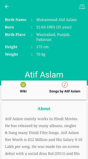 Atif Aslam Songs Lyrics screenshot 3