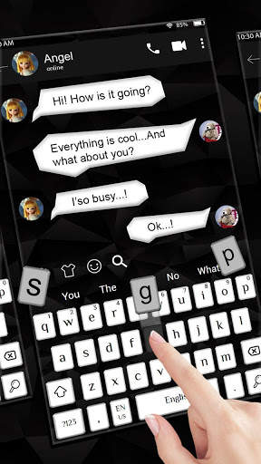 SMS White and Black Keyboard Theme screenshot 2