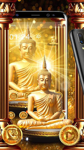 Golden 3D Buddha Parallax Theme🌹 screenshot 2