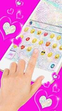 Holographic Rainbow Zebra Keyboard Theme screenshot 3
