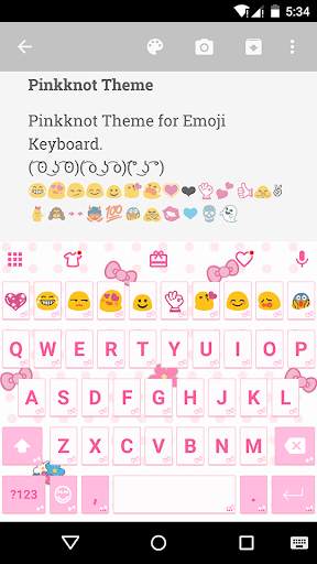 Pink Knot Emoji Keyboard Theme स्क्रीनशॉट 1