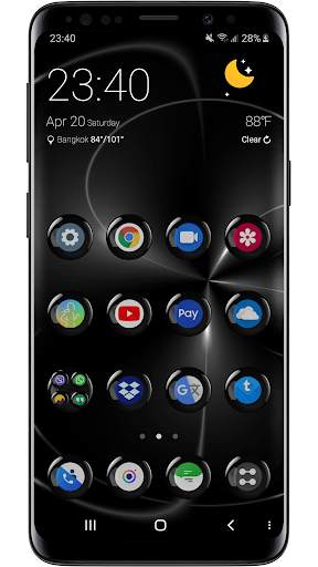 Theme Launcher Black - Spheres Icon Changer Free 1 تصوير الشاشة