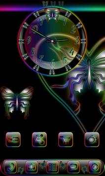 Butterfly Rainbow Clock Widget screenshot 2