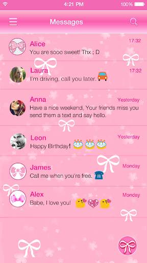 Girly Pink Emoji Keyboard Skin screenshot 5