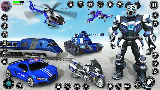 Panda Robot Cop Car Transform screenshot 1