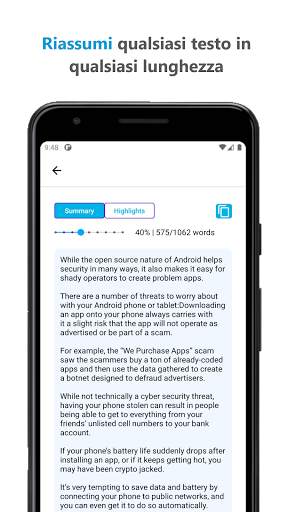 Riassumi e Evidenzia Testi screenshot 2