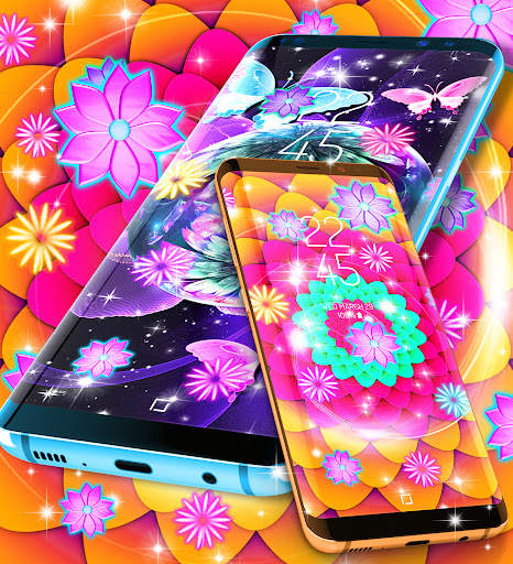 Neon flowers live wallpaper screenshot 5
