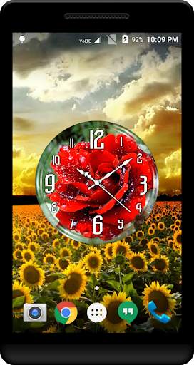 Rain Rose Clock Live Wallpaper screenshot 3