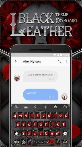 Black&Red Skull Flower Keyboard Theme for Snapchat screenshot 2