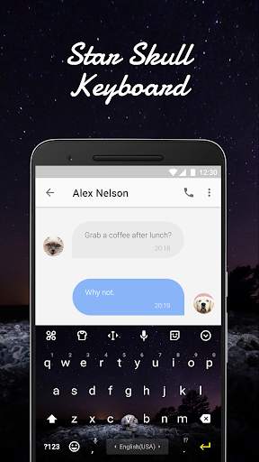 Star Skull  Emoji Keyboard Theme for Whatsapp screenshot 2