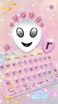 Cute Pink Alien Keyboard Theme screenshot 2