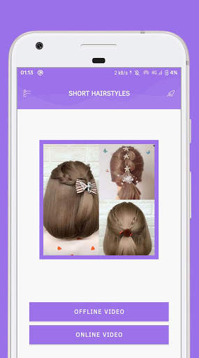 Short Hairstyle - Video Step By Step Offline screenshot 1