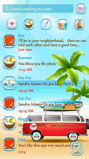 GO SMS GO TO BEACH THEME screenshot 3