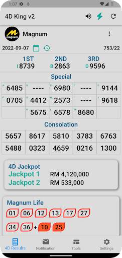 4D King v2 Live 4D Results screenshot 3