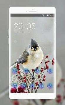 Snow beautiful bird theme screenshot 1