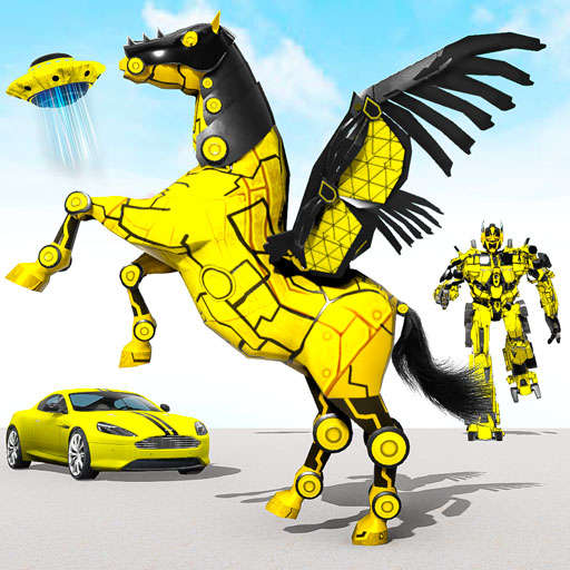 Flying Horse Robot: Muscle Car transform Game 1.4