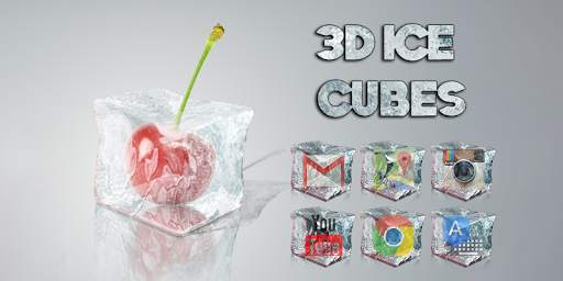 Tema 3D Ice Cubes Solo screenshot 1