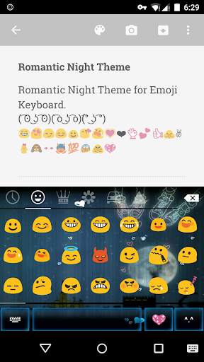 Romantic Night Emoji Keyboard screenshot 2