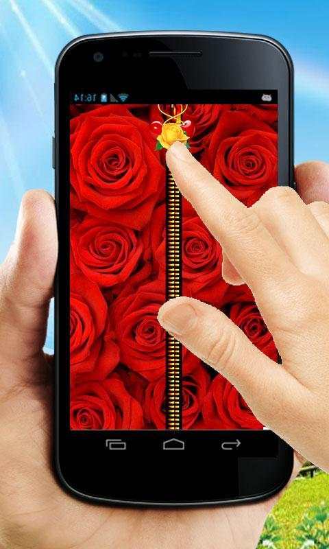 Rose Zipper Lock Screen screenshot 1
