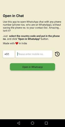 Open in Chat- number in whatsapp without saving screenshot 1