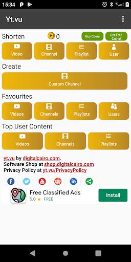 Yt.vu URL link Shortener screenshot 1