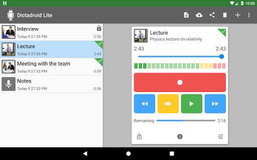 Dictadroid Lite - Voice Recorder screenshot 9