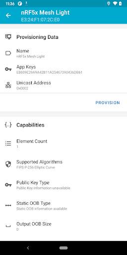 nRF Mesh screenshot 4