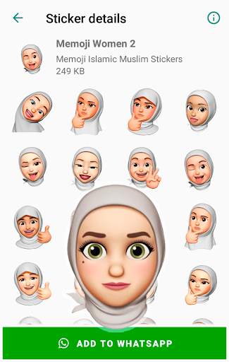 Memoji Hijab Islamic Muslim Stickers for WhatsApp screenshot 8