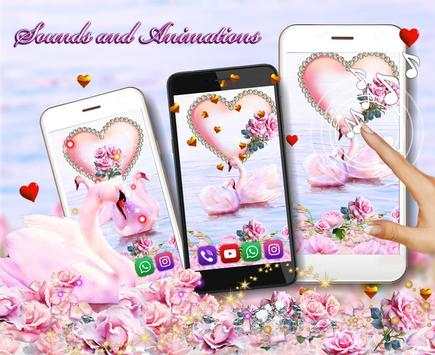 Swans Love Valentine Live Wallpaper screenshot 3