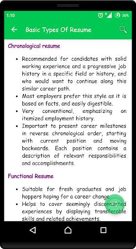 Resume Preparation Guide screenshot 1