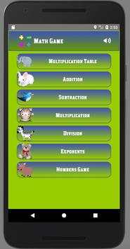 Multiplication Table, Math Operations & Math Game 1 تصوير الشاشة