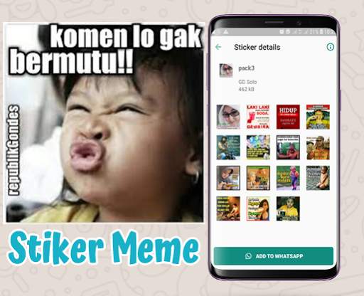 Stiker Meme Perang Gambar WA Stiker screenshot 8