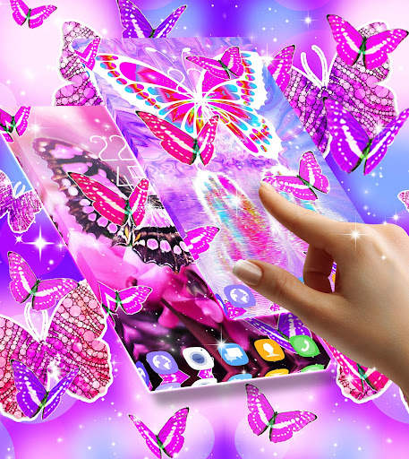 Pink butterfly live wallpaper скриншот 4