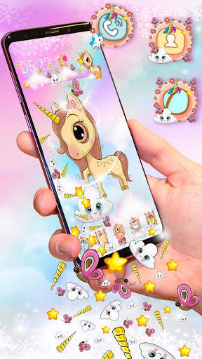 3D Cute Rainbow Unicorn Theme screenshot 3