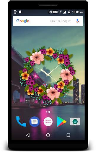 Spring Flower Clock live Wallpaper screenshot 1