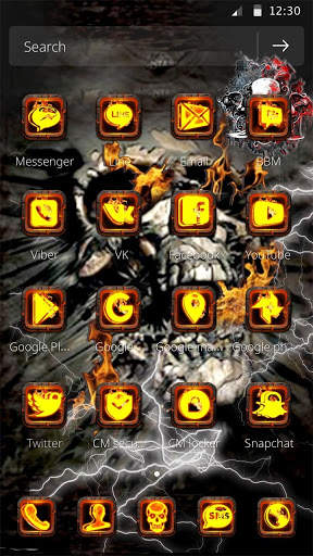 3D Fire Skull Theme screenshot 5