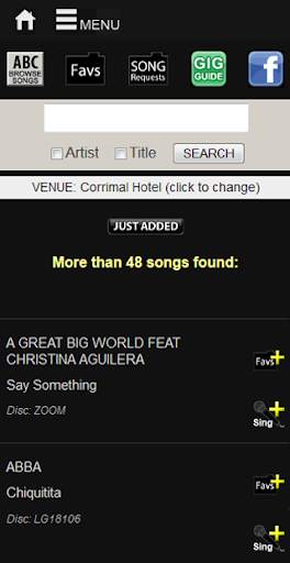 SongbookDB Song Search Karaoke 1 تصوير الشاشة
