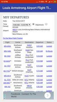 Louis Armstrong Airport Flight Time screenshot 2