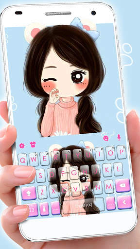 Kitty Girl Keyboard Theme screenshot 1