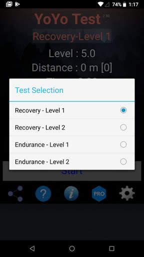 Yo-Yo Intermittent Test скриншот 2